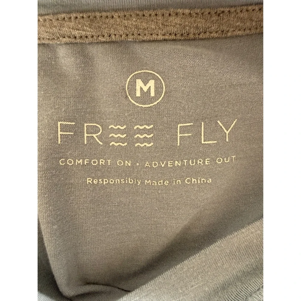 Free Fly Womens Bamboo Long Sleeve Top Light Blue Crew Neck Thumbholes Size M - Picture 3 of 6